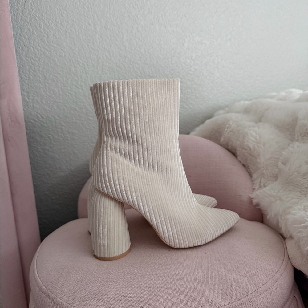 Elegant Cream Ankle Boots